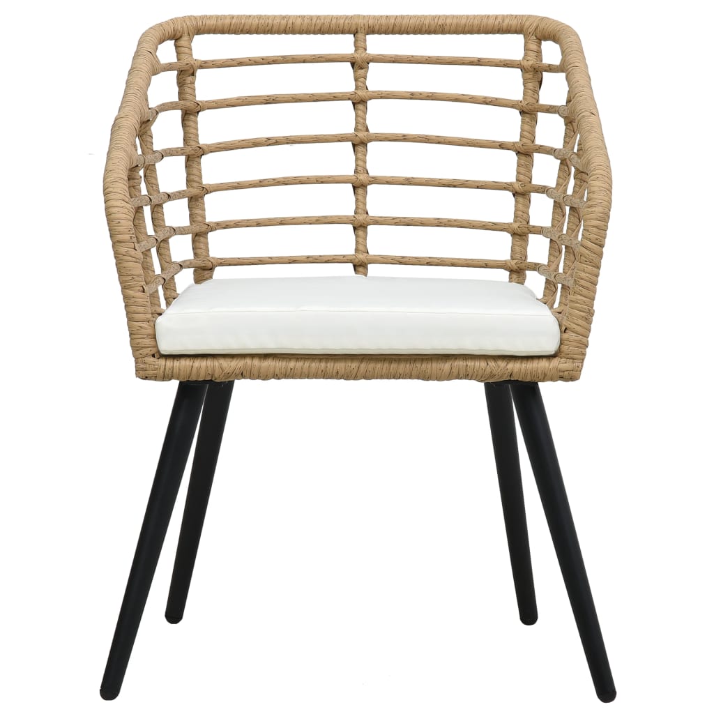 vidaXL Gartenstühle 2 Stk. mit Auflagen Poly Rattan Eiche