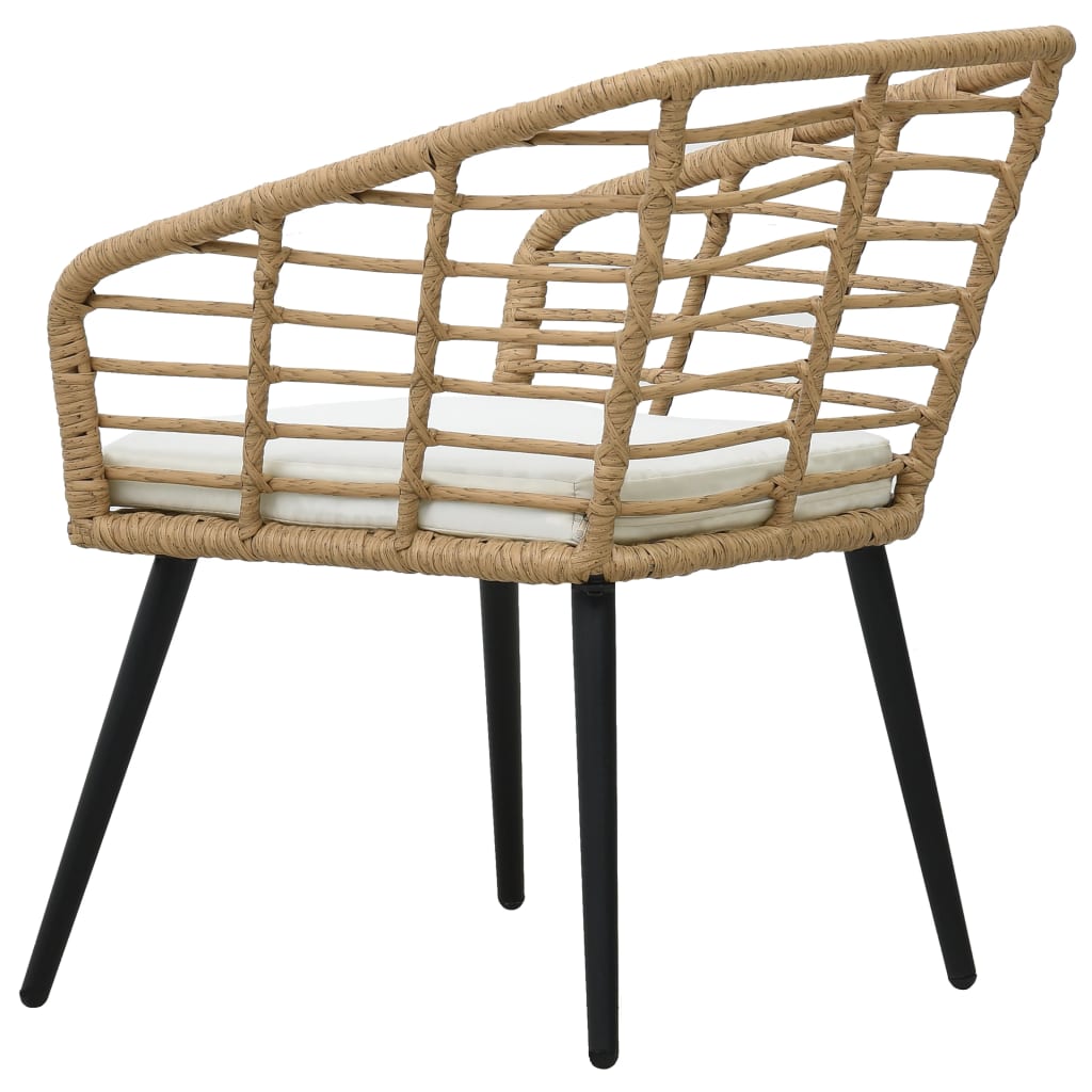 vidaXL Gartenstühle 2 Stk. mit Auflagen Poly Rattan Eiche