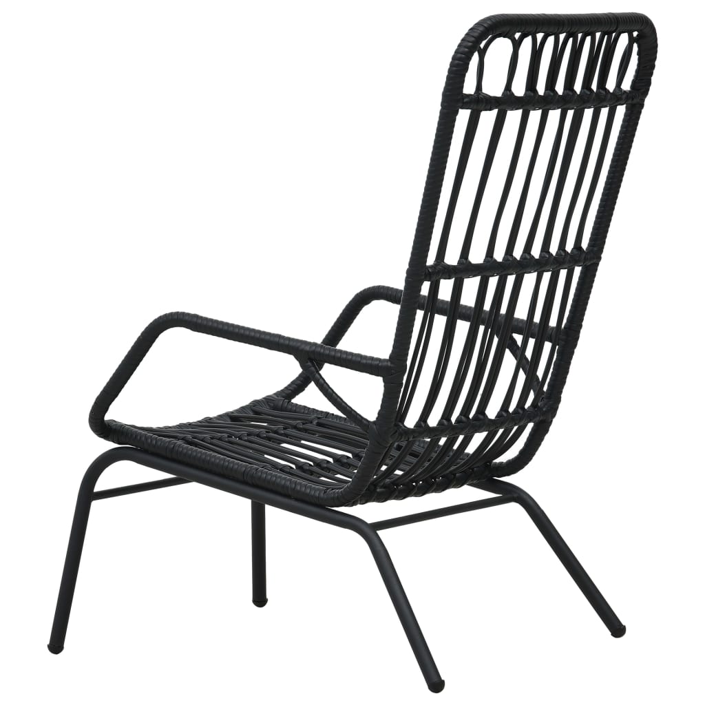 vidaXL Gartenstuhl Poly Rattan Schwarz