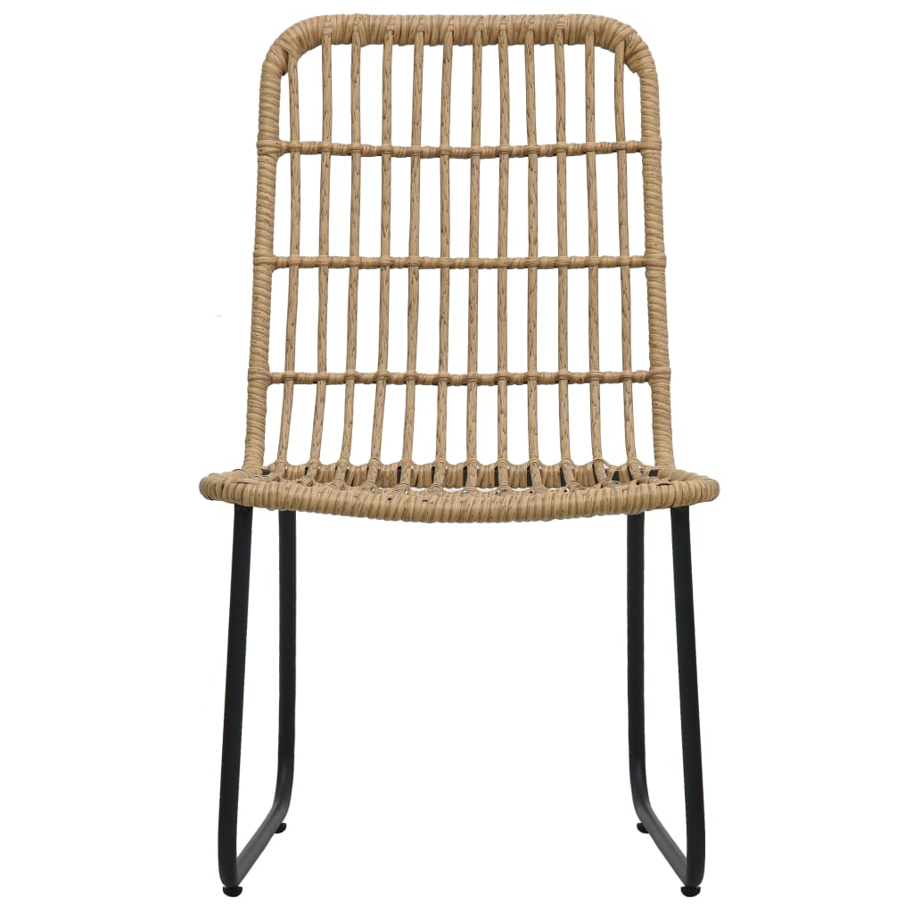 vidaXL Gartenstühle 2 Stk. Poly Rattan Eiche