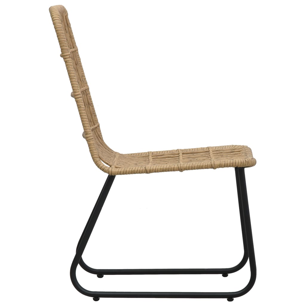 vidaXL Gartenstühle 2 Stk. Poly Rattan Eiche