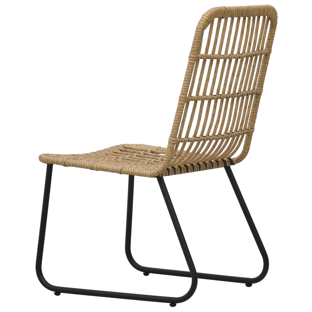 vidaXL Gartenstühle 2 Stk. Poly Rattan Eiche