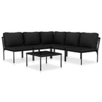 vidaXL 6-tlg. Garten-Lounge-Set mit Auflagen Schwarz PVC