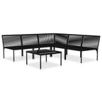 vidaXL 6-tlg. Garten-Lounge-Set mit Auflagen Schwarz PVC