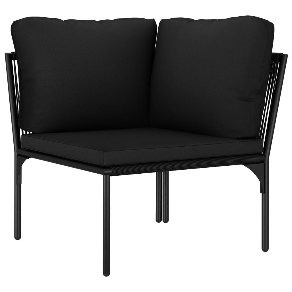 vidaXL 6-tlg. Garten-Lounge-Set mit Auflagen Schwarz PVC