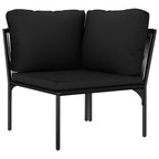 vidaXL 6-tlg. Garten-Lounge-Set mit Auflagen Schwarz PVC