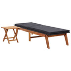 vidaXL Sonnenliege mit Tisch Poly Rattan und Massivholz Akazie