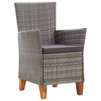 vidaXL 9-tlg. Garten-Essgruppe Poly Rattan und Massivholz Akazie Grau