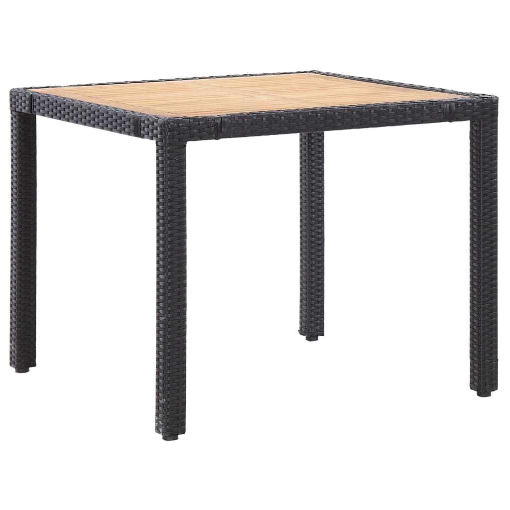 vidaXL 5-tlg. Garten-Essgruppe mit Kissen Poly Rattan Schwarz