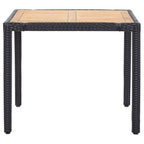 vidaXL 5-tlg. Garten-Essgruppe mit Kissen Poly Rattan Schwarz