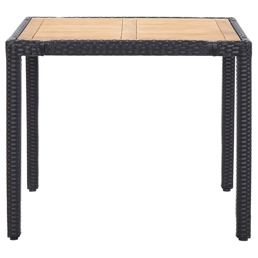 vidaXL 5-tlg. Garten-Essgruppe mit Kissen Poly Rattan Schwarz