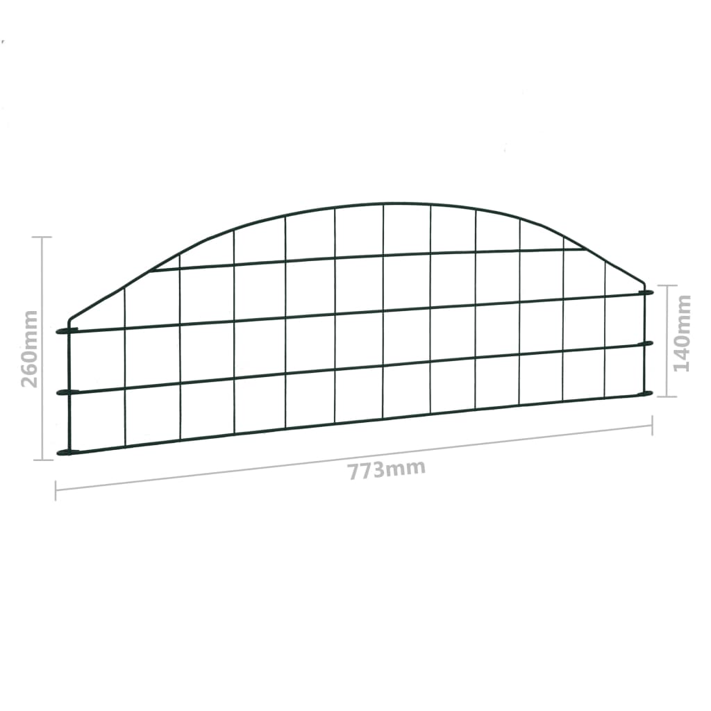 vidaXL Gartenzaun Set Konvex 77,3x26 cm Grün