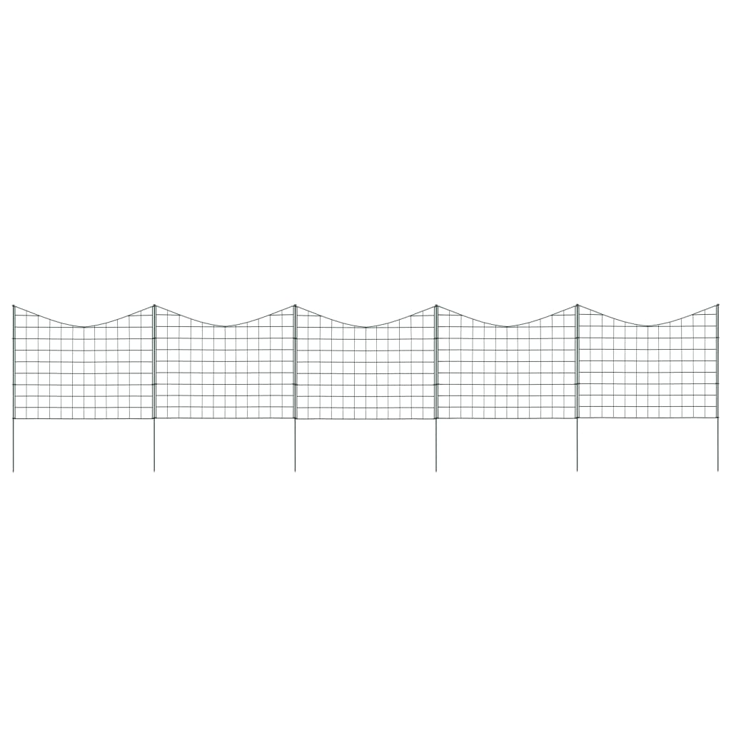 vidaXL Gartenzaun Set Konkav 77,5x64 cm Grün
