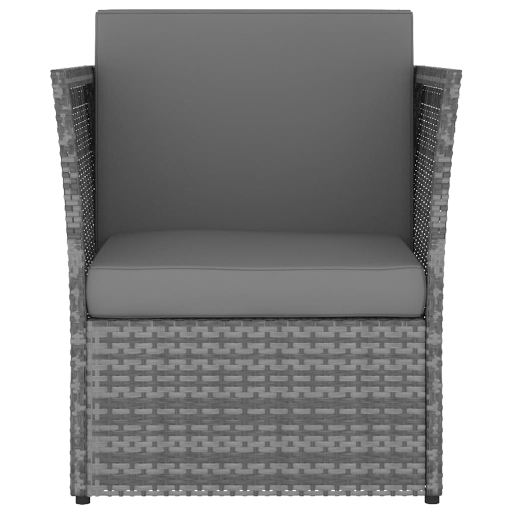 vidaXL Gartensessel mit Hocker Poly Rattan Anthrazit