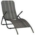 vidaXL Klappbare Sonnenliege Poly Rattan Grau