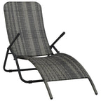 vidaXL Klappbare Sonnenliege Poly Rattan Grau