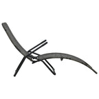 vidaXL Klappbare Sonnenliege Poly Rattan Grau