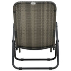 vidaXL Klappbare Sonnenliege Poly Rattan Grau