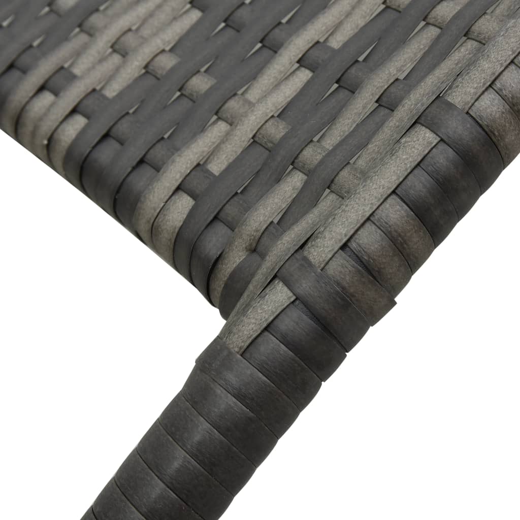vidaXL Klappbare Sonnenliege Poly Rattan Grau
