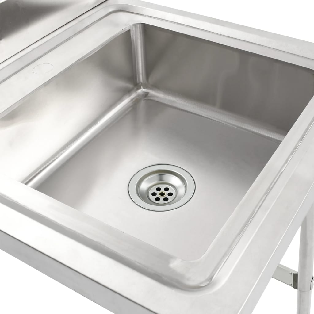 vidaXL Küchenspüle Einzelbecken Edelstahl