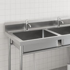 vidaXL Küchenspüle Doppelbecken Edelstahl