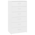 vidaXL Sideboard mit 6 Schubladen Weiß 50x34x96 cm Holzwerkstoff