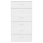 vidaXL Sideboard mit 6 Schubladen Weiß 50x34x96 cm Holzwerkstoff