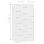 vidaXL Sideboard mit 6 Schubladen Weiß 50x34x96 cm Holzwerkstoff