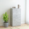 vidaXL Sideboard mit 6 Schubladen Betongrau 50x34x96 cm Holzwerkstoff