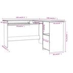 vidaXL Eckschreibtisch L-Form Sonoma-Eiche 120x140x75 cm Holzwerkstoff