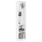 vidaXL Bücherregal 5 Fächer Weiß 40x24x175 cm Holzwerkstoff