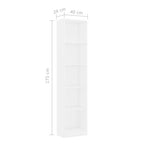 vidaXL Bücherregal 5 Fächer Weiß 40x24x175 cm Holzwerkstoff