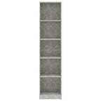 vidaXL Bücherregal 5 Fächer Betongrau 40x24x175 cm Holzwerkstoff