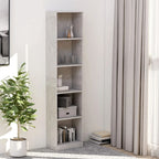 vidaXL Bücherregal 5 Fächer Betongrau 40x24x175 cm Holzwerkstoff