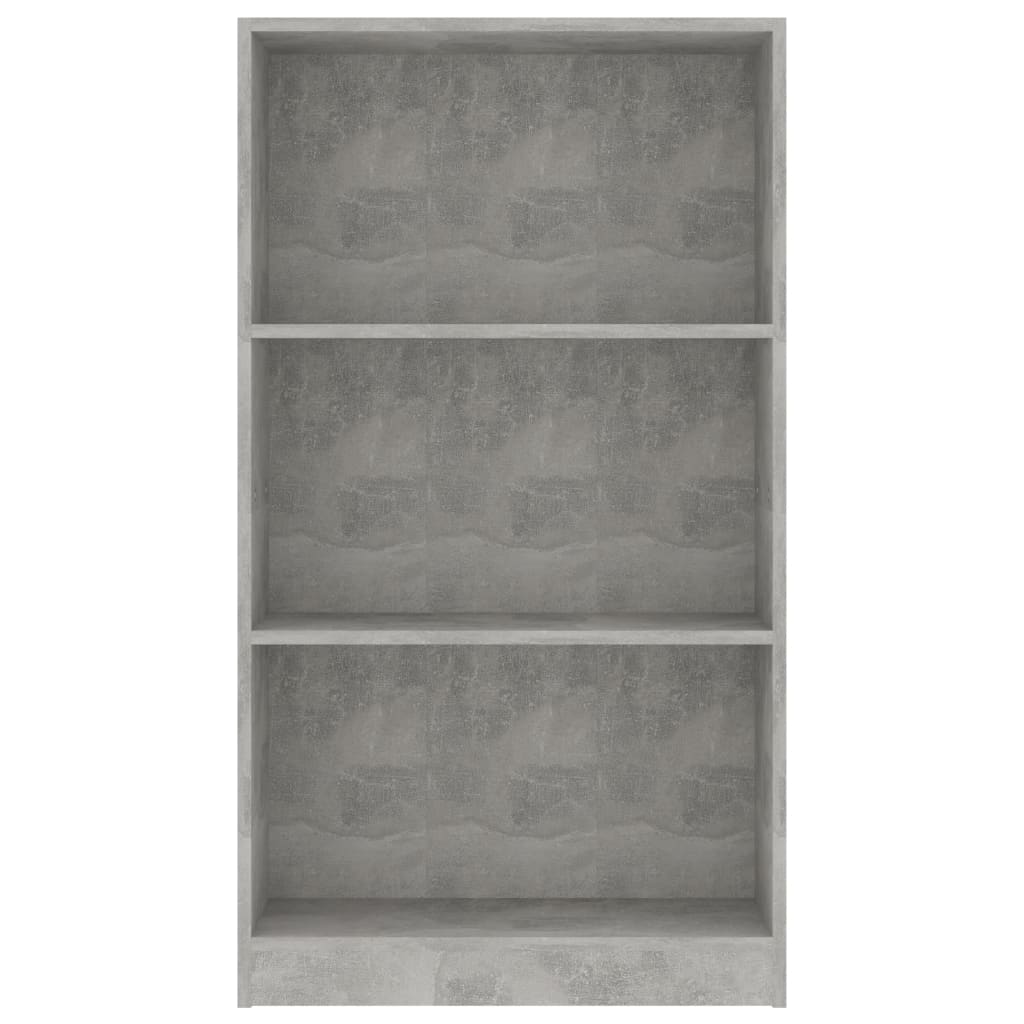 vidaXL Bücherregal 3 Fächer Betongrau 60x24x109 cm Holzwerkstoff