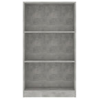 vidaXL Bücherregal 3 Fächer Betongrau 60x24x109 cm Holzwerkstoff