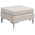vidaXL Fußhocker Modular mit Auflage Stoff Cremeweiß