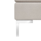 vidaXL Fußhocker Modular mit Auflage Stoff Cremeweiß