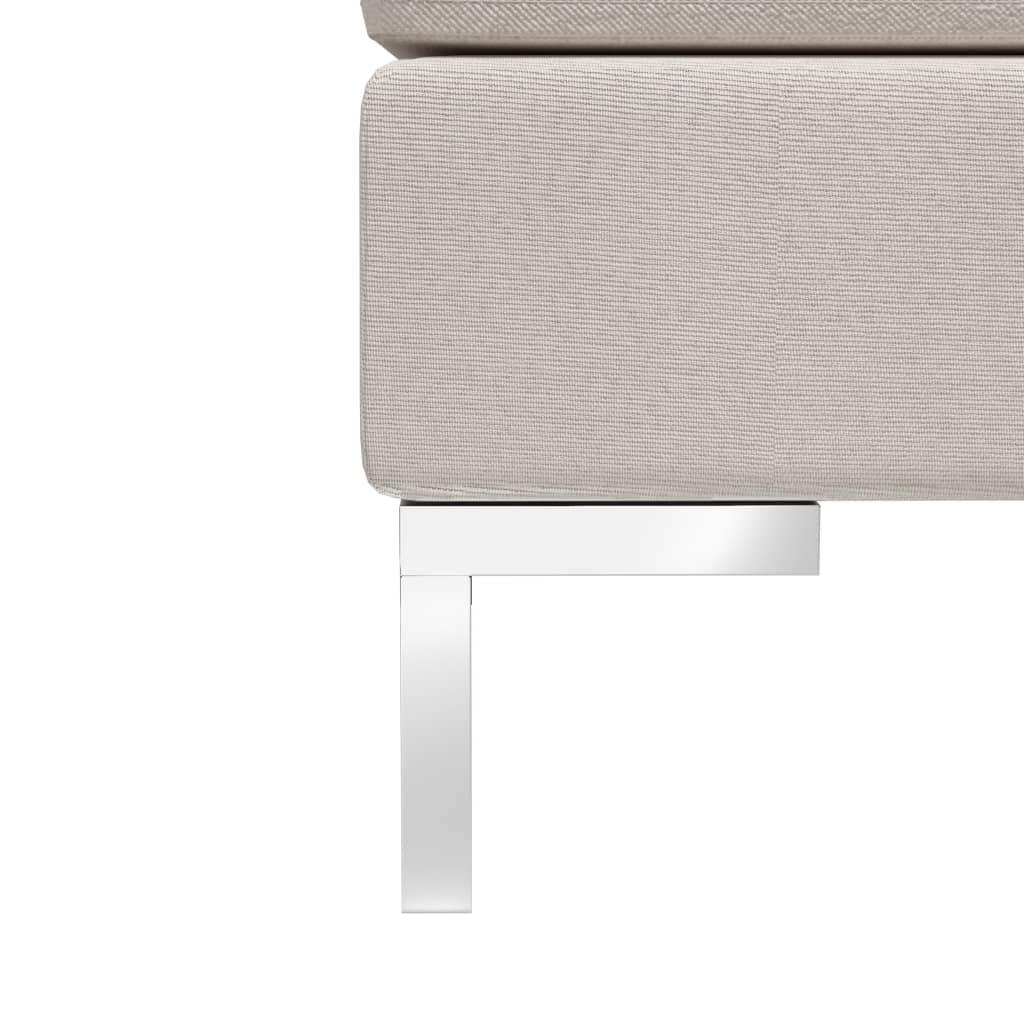 vidaXL Fußhocker Modular mit Auflage Stoff Cremeweiß