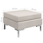 vidaXL Fußhocker Modular mit Auflage Stoff Cremeweiß