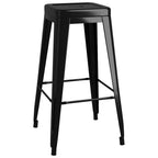 vidaXL Barhocker Stapelbar 2 Stk. Schwarz Metall