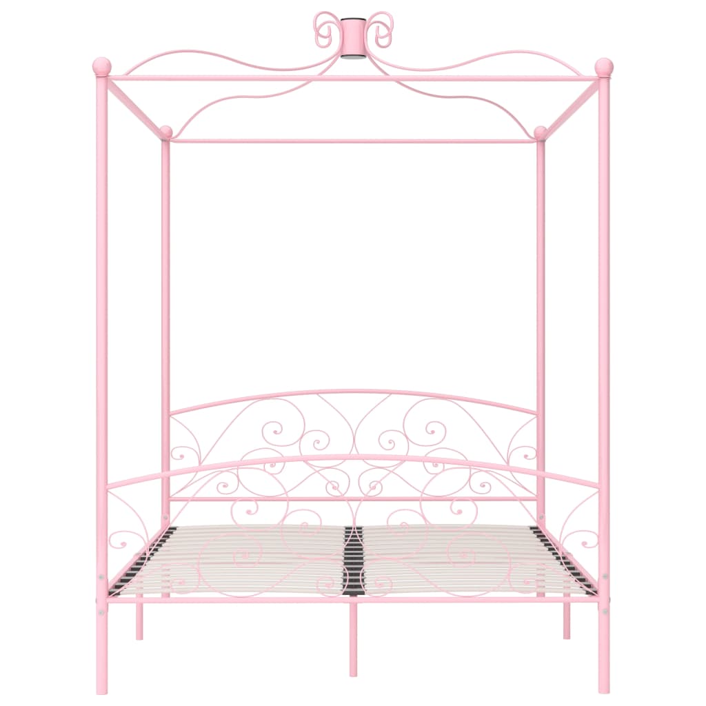 vidaXL Himmelbett Rosa Metall 180x200 cm