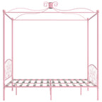 vidaXL Himmelbett Rosa Metall 180x200 cm