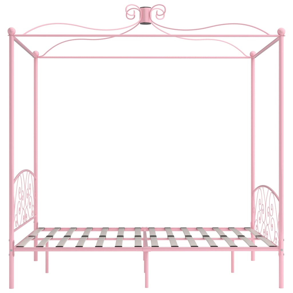 vidaXL Himmelbett Rosa Metall 180x200 cm