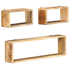 vidaXL 3-tlg. Würfel-Wandregal-Set Massivholz Mango