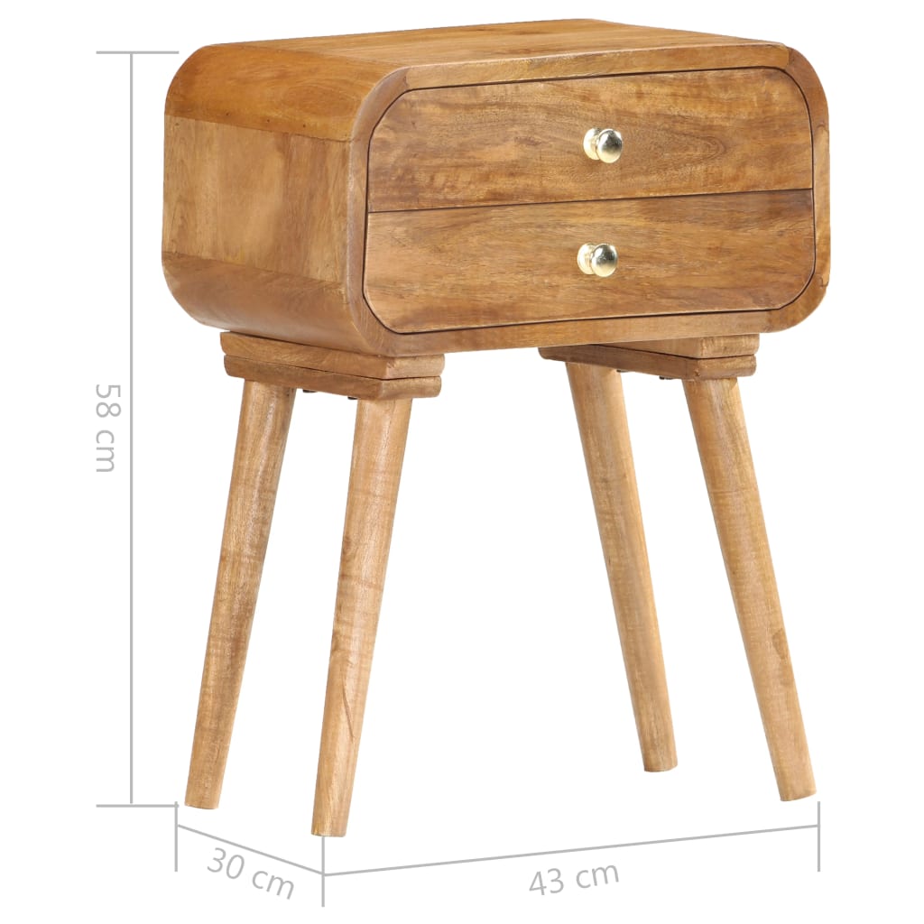 vidaXL Nachttisch Massivholz Mango