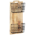 vidaXL Wand-Zeitungsständer 33×10×67 cm Raues Massivholz Mango