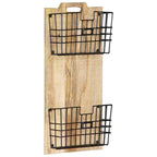 vidaXL Wand-Zeitungsständer 33×10×67 cm Raues Massivholz Mango