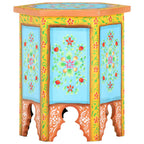 vidaXL Beistelltisch Handbemalt Mehrfarbig 38x33x42cm Mango Massivholz