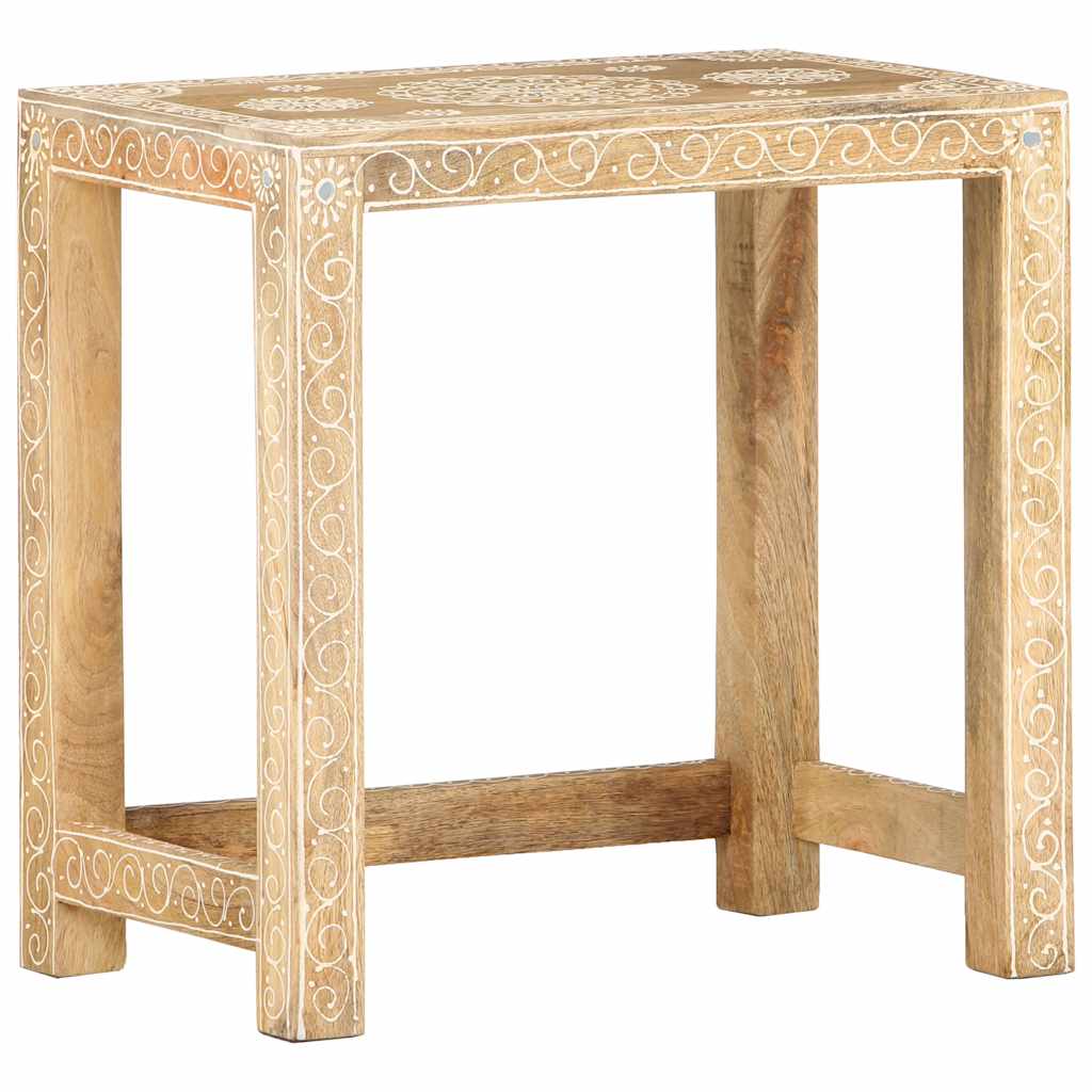vidaXL 2-tlg. Handbemaltes Beistelltisch-Set Massivholz Mango